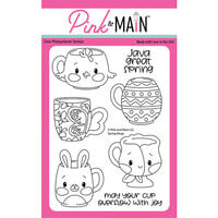 Pink And Main - Clear Photopolymer Stamps - Spring Mugs