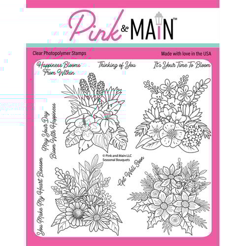 Pink and Main - Clear Photopolymer Stamps - Seasonal Bouquets