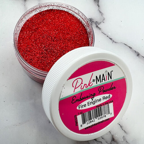 Pink and Main Fire Engine Red Embossing Powder