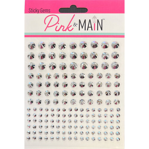 Pink and Main - Embellishments - Sticky Gems - Silver