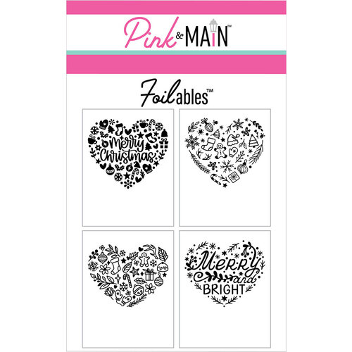 Pink and Main - Cheerfoil Collection - Foilable Panels - Christmas Hearts