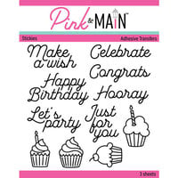 Pink and Main - Cheerfoil Collection - Adhesive Transfer Stickies - Birthday Sentiments