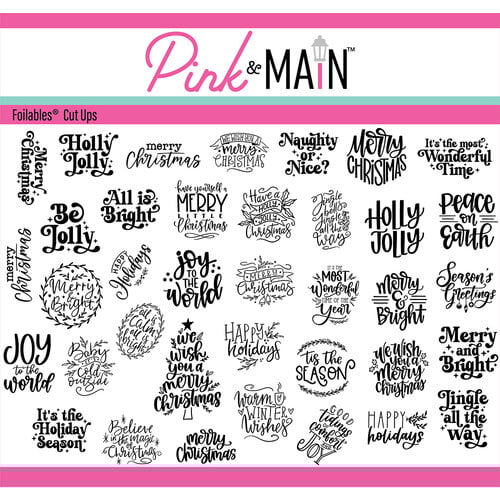 Pink and Main - CheerFoil Collection - Foilables - Hand Lettered Holiday Greetings Cut Ups