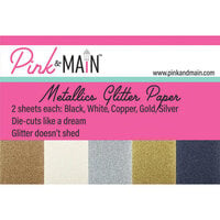 Pink and Main - 6 x 6 Glitter Paper Pack - Metallics