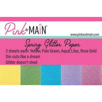 Pink and Main - 6 x 6 Glitter Paper Pack - Spring
