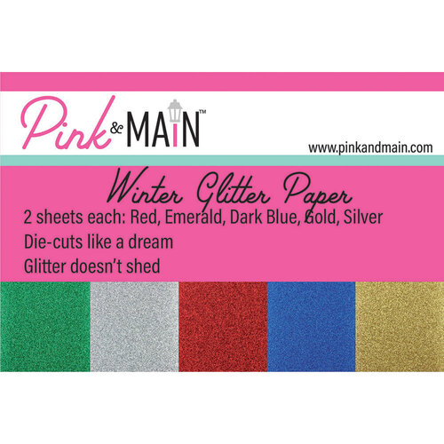 Pink and Main - 6 x 6 Glitter Paper Pack - Winter