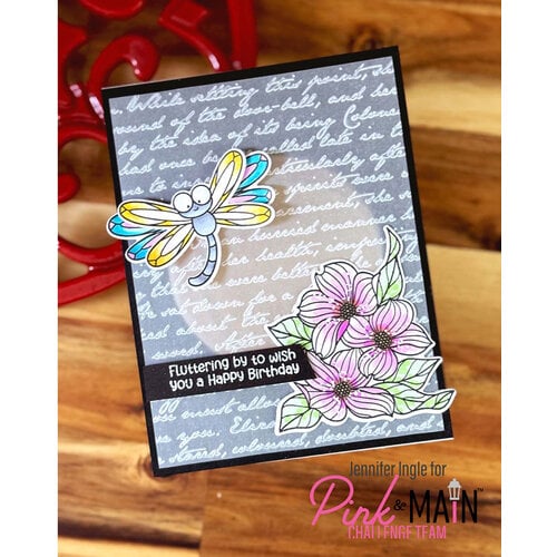 Pink and Main - Embossing Folder - Vintage Script Pink and Main - Embossing Folder - Vintage Script
