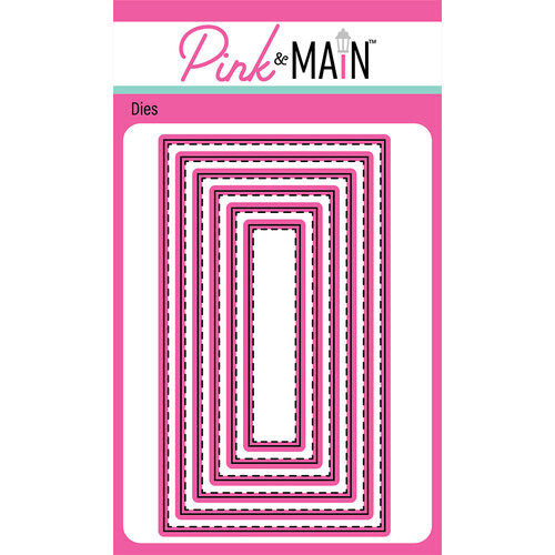 Pink and Main - Dies - Mini Stitched Rectangles Slimline 02