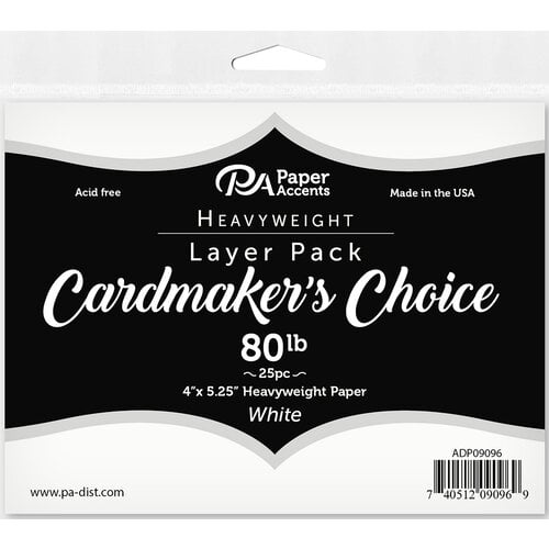 Paper Accents - Cardmakers Choice - Card Layer - 4 x 5.25 - White - 25 Pack