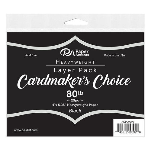 Paper Accents - Cardmakers Choice - Card Layer - 4 x 5.25 - Black - 25 Pack