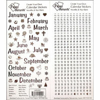 Paper Accents - Stickers - Calendar Month and Numbers - Medium - Black