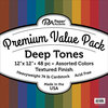 Paper Accents - 12 x 12 Cardstock Pack - Textured - Deep Tones - 48 Pieces