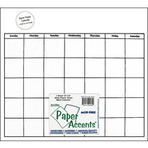 Paper Accents - 12 x 12 Calendar - White Plastic