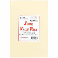 Paper Accents - Super Value Card and Envelope Pack - 4.25 x 5.5 - Cream