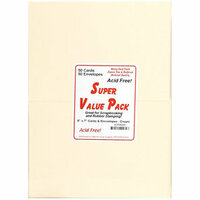 Paper Accents - Super Value Card and Envelope Pack - 5 x 7 - Cream