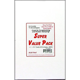 Paper Accents - Super Value Card and Envelope Pack - 4.25 x 5.5 - White