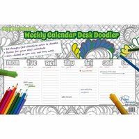 Paper Accents - Creative Coloring Collection - Weekly Desk Calendar - 11 x 17 - Undated