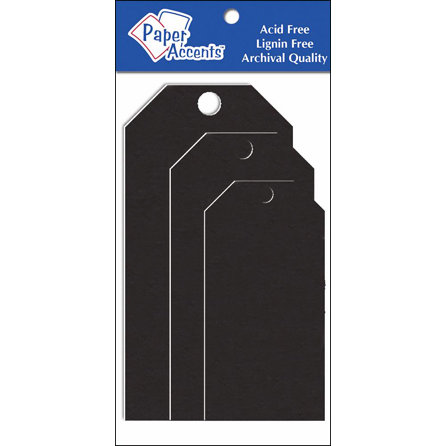 Paper Accents - Craft Tags - Assorted Sizes - Chipboard Black