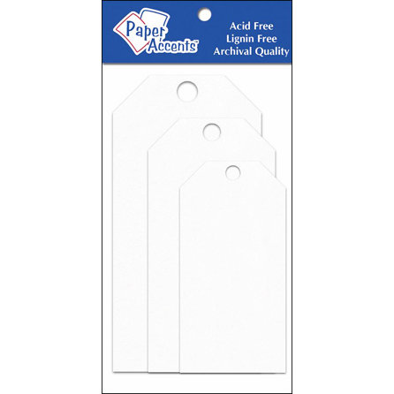 Paper Accents - Craft Tags - Assorted Sizes - White