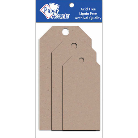 Paper Accents - Craft Tags - Assorted Sizes - Kraft