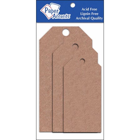 Paper Accents - Craft Tags - Assorted Sizes - Brown Bag