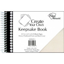 Paper Accents - Create Your Own Keepsake Book - 4.5 x 6.5 - White Cover