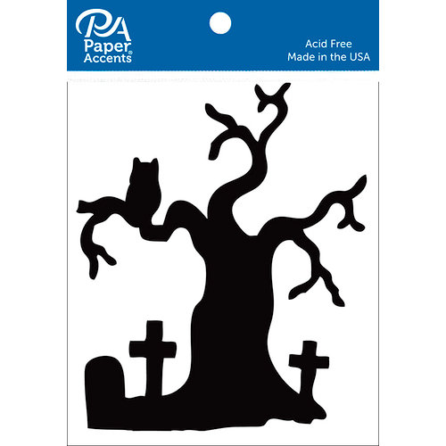 Paper Accents - Halloween - Chipboard Shapes - Graveyard Tree - Black
