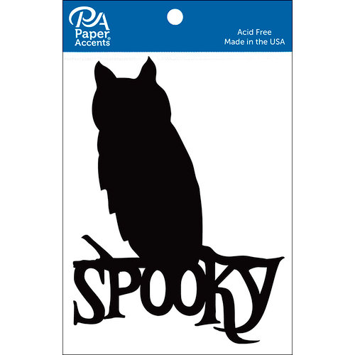 Paper Accents - Halloween - Chipboard Shapes - Spooky Owl - Black