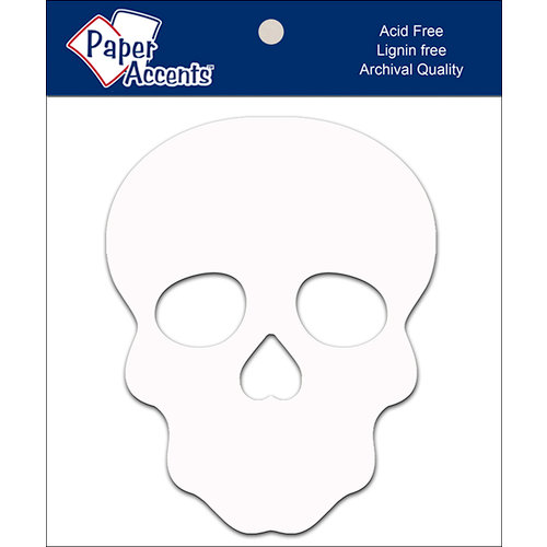 Paper Accents - Halloween - Chipboard Shapes - Sugar Skull - White