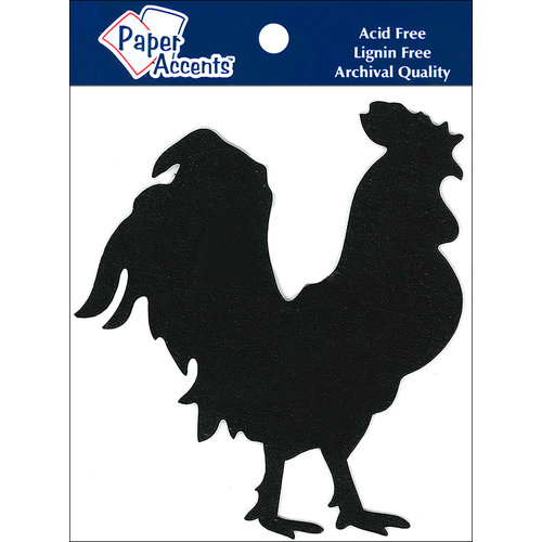 Paper Accents - Chipboard Shapes - Rooster - Black
