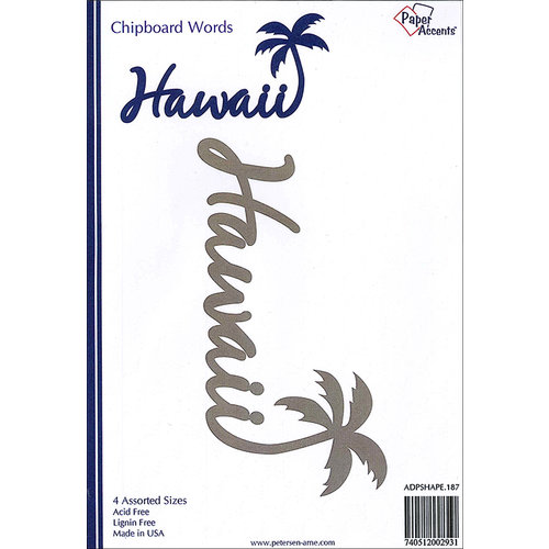 Paper Accents - Chipboard Shapes - Hawaii with Palm Tree