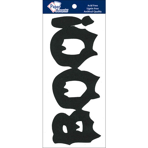Paper Accents - Halloween - Chipboard Shapes - BOO - Black