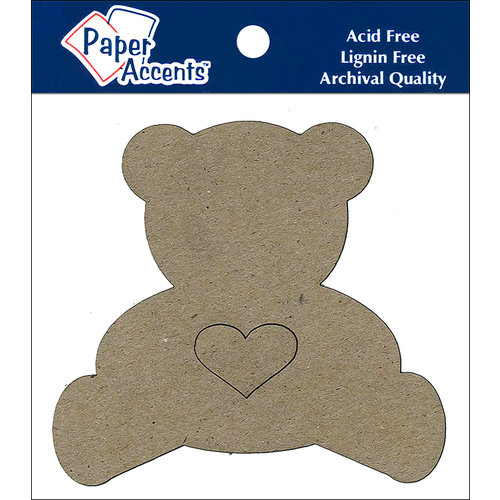 Paper Accents - Chipboard Shapes - Teddy Bear with Heart