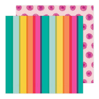 American Crafts - Life's a Party Collection - 12 x 12 Double Sided Paper - Rainbow Is a Neutral