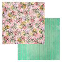 BoBunny - Willow and Sage Collection - 12 x 12 Double Sided Paper - Sage Hydrangeas