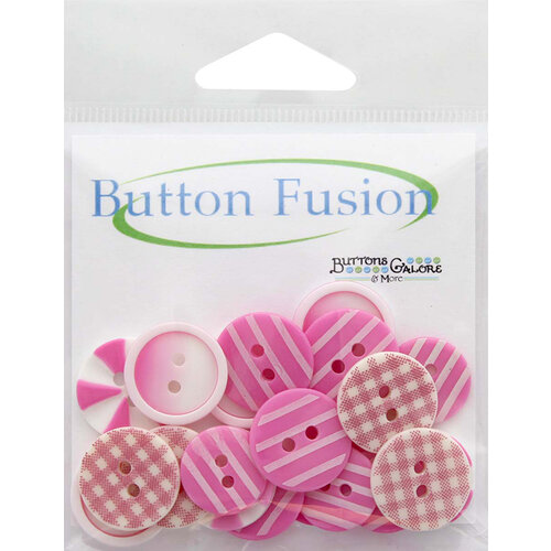 Buttons Galore and More - Button Fusion Collection - Pink Patchwork