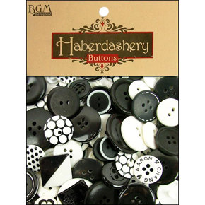 Buttons Galore - Haberdashery Buttons - Classic Black and White