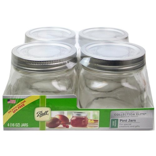 Ball Jar - Wide Mouth Pint Elite - 4 pack