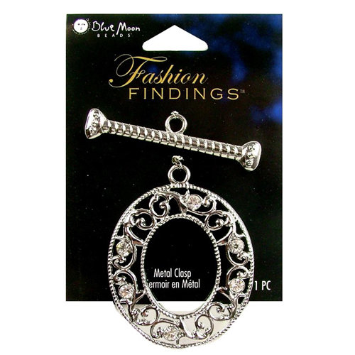 Blue Moon Beads - Fashion Findings - Metal Jewelry Clasp - Fancy Oval - Silver