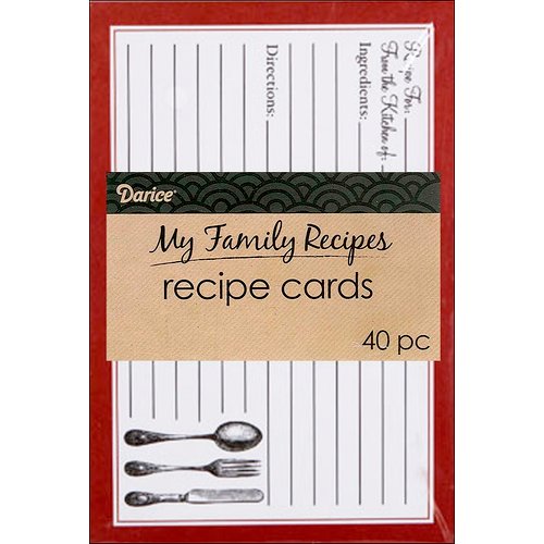 Darice - Recipe Cards - Cutlery - Black and Red