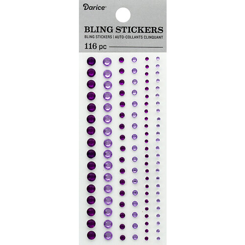 Darice - Bling Stickers - Round - Purple
