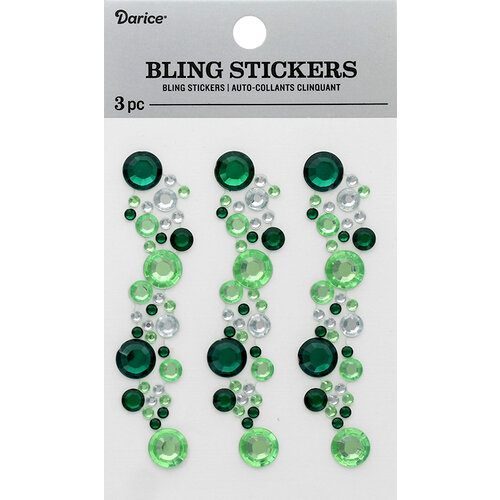 Darice - Bling Stickers - Green and Crystal