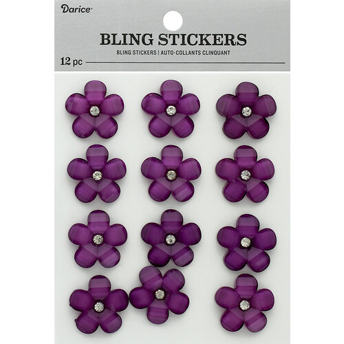 Darice - Bling Stickers - Flower - Purple