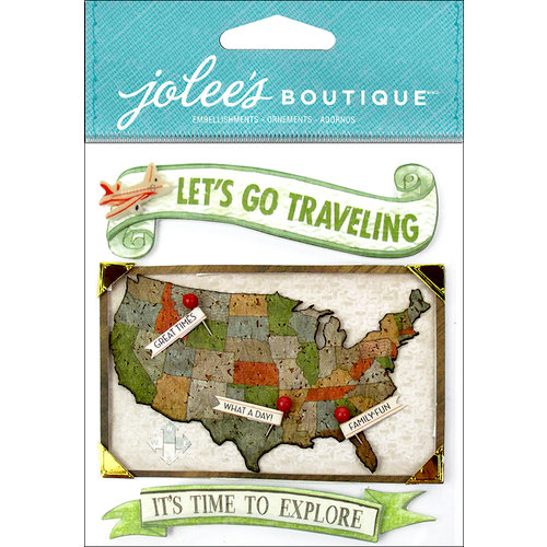 EK Success - Jolee's Boutique - 3 Dimensional Stickers - USA Map