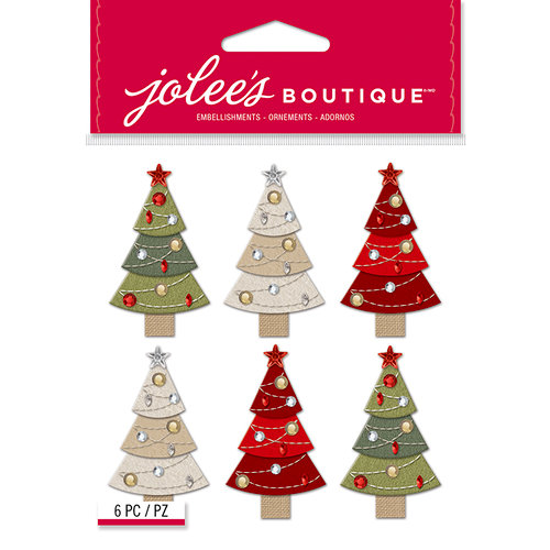 EK Success - Jolee's Boutique - Christmas - 3 Dimensional Stickers - Embellished Trees Repeats