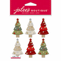 EK Success - Jolee's Boutique - Christmas - 3 Dimensional Stickers - Embellished Trees Repeats
