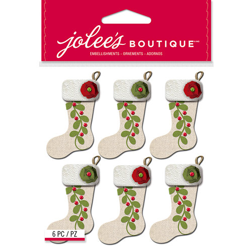 EK Success - Jolee's Boutique - Christmas - 3 Dimensional Stickers - Christmas Stockings Repeats