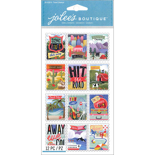 EK Success - Jolee's Boutique Le Grande - 3 Dimensional Stickers - Travel Stamps