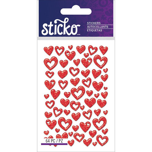 EK Success - Sticko - Epoxy Stickers - Mini - Hearts Red