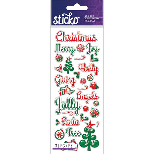 EK Success - Sticko - Epoxy Stickers - Christmas - Words and Icons